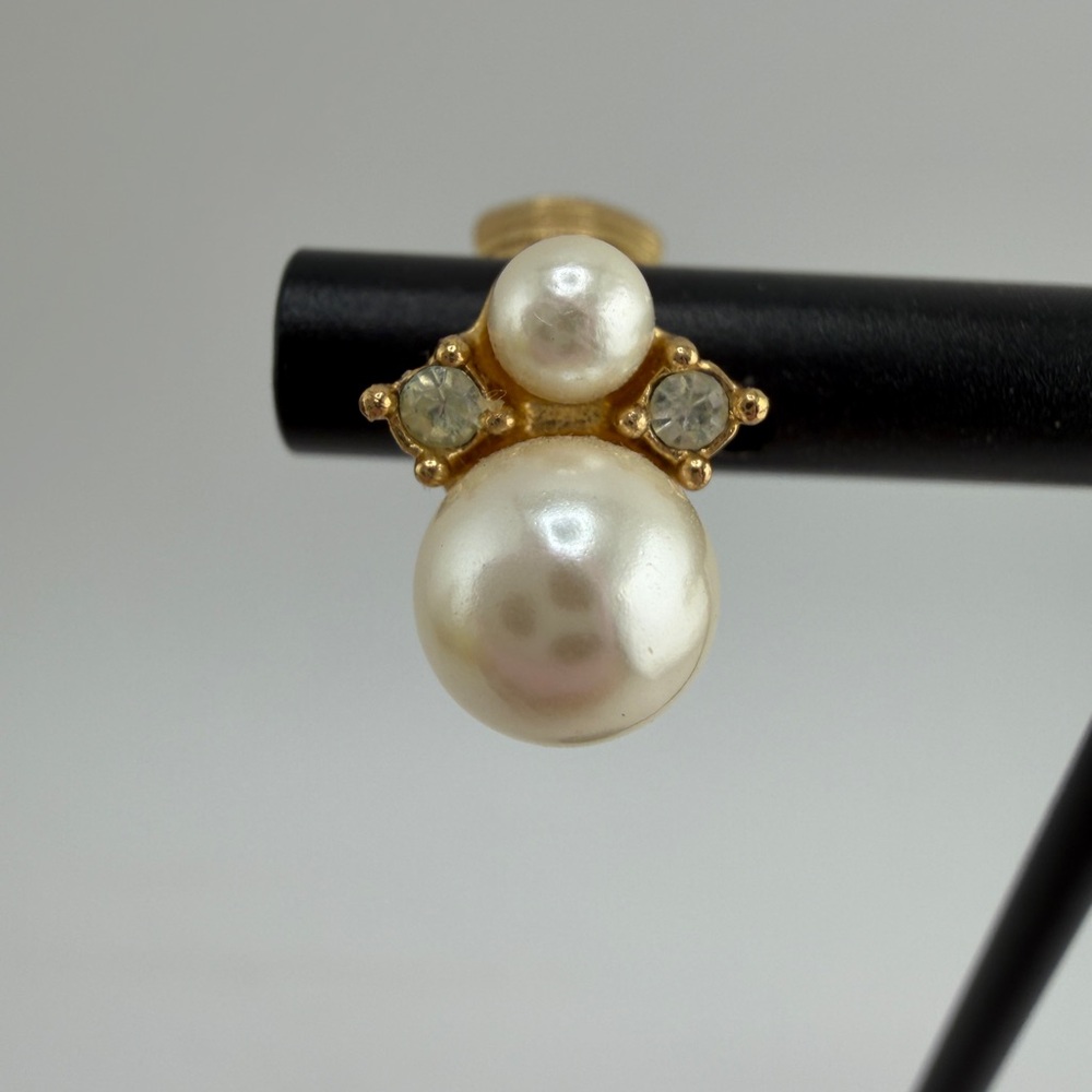 Vintage Christian Dior Pear/Crystal Clip Studs - Picture 2 of 6